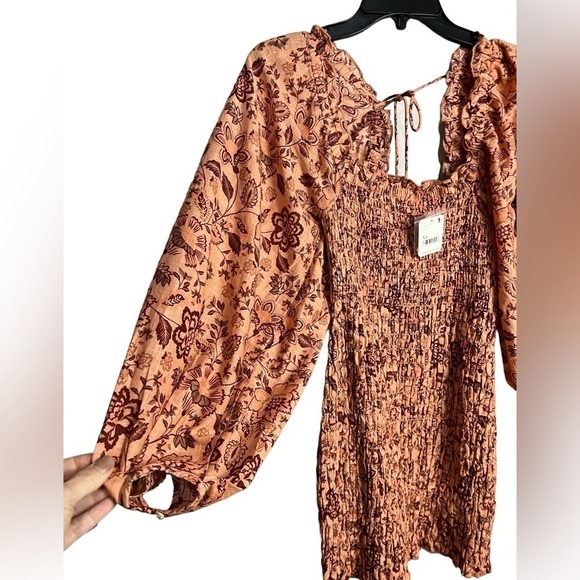 Free People Smock it to Me Mini in Apricot Combo NWT - Picture 8 of 9